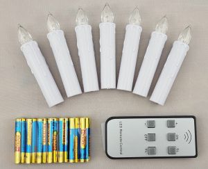 LED 7er Kerzenset magnetisch - Weihnachtskerzen mit Fernbedienung