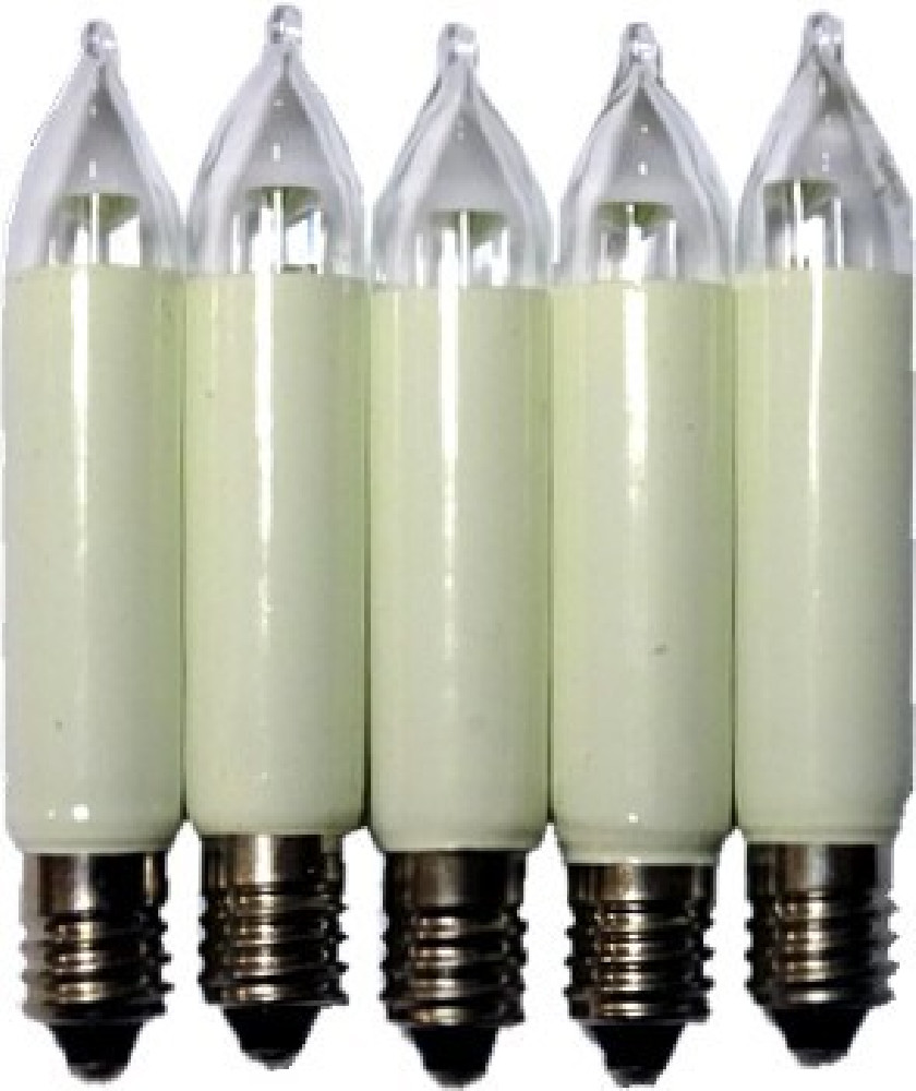 LED - Kleinschaftkerzen, 5 Stück, 8V-55Volt