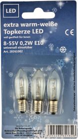 Topkerze LED voll geriffelt für Innen 8-55V