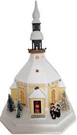 Lichterhaus Seiffener Kirche - Dach schneebedeckt, 42 cm