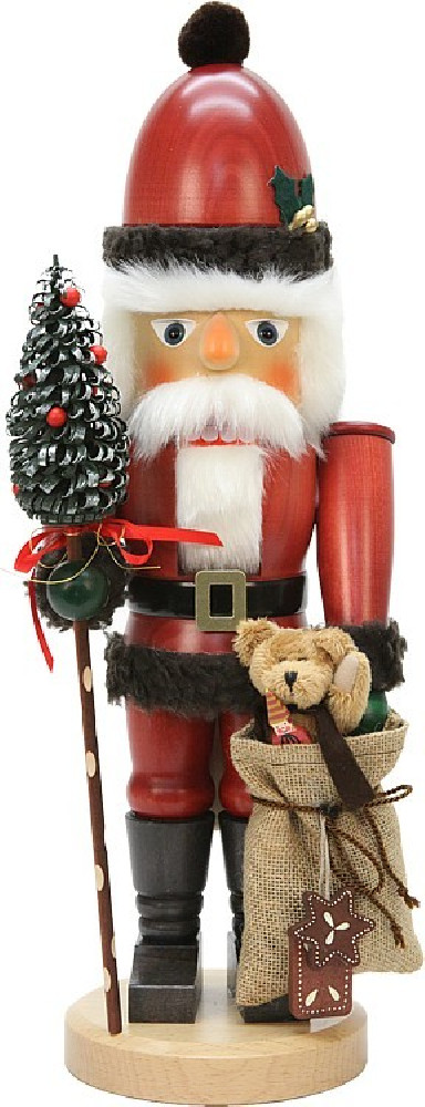 Nußknacker Weihnachtsmann mit Teddy