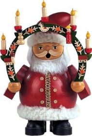 Räuchermann Weihnachtsmann mit Kerzenbogen, klein