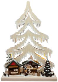 3D-Schwibbogen Tanne klein, Weihnachtsmarkt mit Verkaufsstände 3D-Schwibbogen Tanne klein, Weihnachtsmarkt mit Verkaufsstände