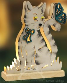Romantikleuchte Katze, grau Romantikleuchte Katze, grau