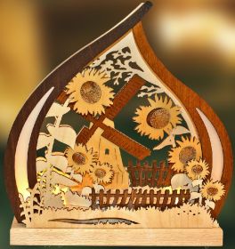 Romantikleuchte Sonnenblumenfeld, braun Romantikleuchte Sonnenblumenfeld, braun