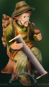 Räucherfigur Holzfäller mit Kiepe, coloriert Räucherfigur Holzfäller mit Kiepe, coloriert