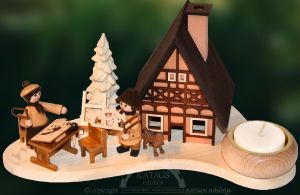 Räucherhaus Schwibbogenbauer mit Teelicht
