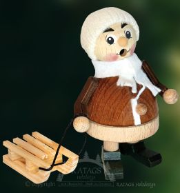 Räuchermännchen Winterkind mit Schlitten Räuchermännchen Winterkind mit Schlitten