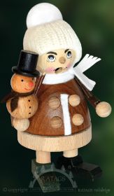 Räuchermänner Winterkind mit Schneemann Räuchermänner Winterkind mit Schneemann