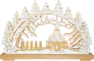 Schwibbogen Barockkirche Seiffen, klein, Raureif Schwibbogen Barockkirche Seiffen, klein, Raureif