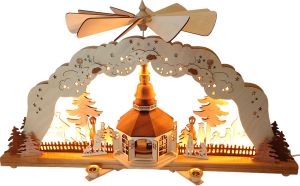 Doppel-Pyramidenbogen Seiffener Kirche, indirekte Beleuchtung Doppel-Pyramidenbogen Seiffener Kirche, indirekte Beleuchtung