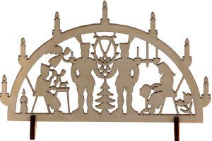 Minischwibbogen Motiv Bergmänner mit Wappen Minischwibbogen Motiv Bergmänner mit Wappen