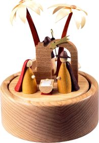 Spieldose Christi Geburt, 22-st. Spw. Stille Nacht, neues Naturholzdesign