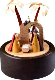 Spieldose Christi Geburt, 22-st. Spw. Stille Nacht, neues Naturholzdesign
