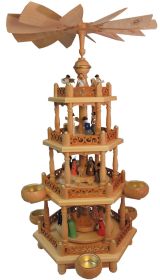 Teelichtpyramide Christi Geburt bunt 3-st. für Teelichte Teelichtpyramide Christi Geburt bunt 3-st. für Teelichte