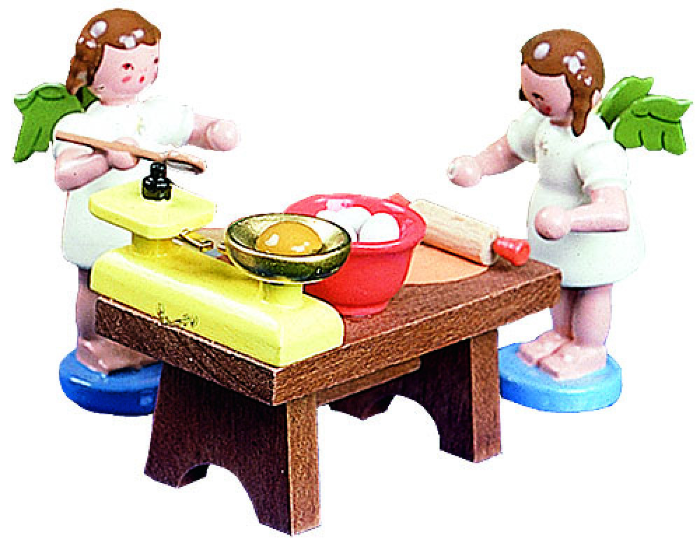 Bäckertisch mit 2 Engeln