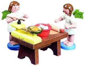 Bäckertisch mit 2 Engeln