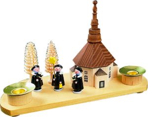 Kerzenhalter Seiffener Kirche mit Kurrende