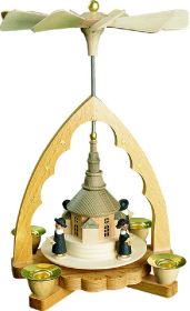 Weihnachtspyramide Seiffener Kirche mit Kurrende, natur Weihnachtspyramide Seiffener Kirche mit Kurrende, natur