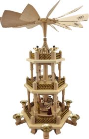 Weihnachtspyramide Christi Geburt, 2-stöckig, natur Weihnachtspyramide Christi Geburt, 2-stöckig, natur