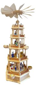 Pyramide Christi Geburt bunt 4-stöckig für Teelichte mit bunten Figuren Pyramide Christi Geburt bunt 4-stöckig für Teelichte mit bunten Figuren