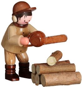 Kettensäger mit Holzstämme - natur