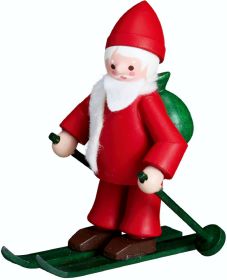 Nikolaus auf Ski - bunt