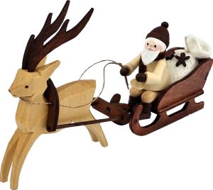 Nikolaus mit Rentierschlitten natur