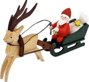 Nikolaus mit Rentierschlitten bunt
