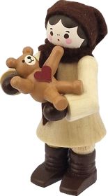 Mein kleiner Freund - Mädchen mit Teddy, natur