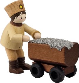 Bergmann mit Wagen, natur