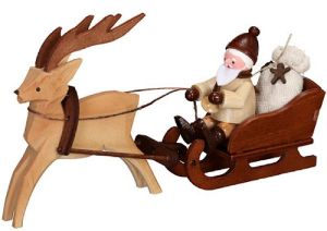 Nikolaus mit Rentierschlitten natur