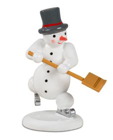 Schneemann - tanzend mit Schneeschieber Schneemann - tanzend mit Schneeschieber