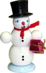 Räuchermann Schneemann mit Paket Räuchermann Schneemann mit Paket