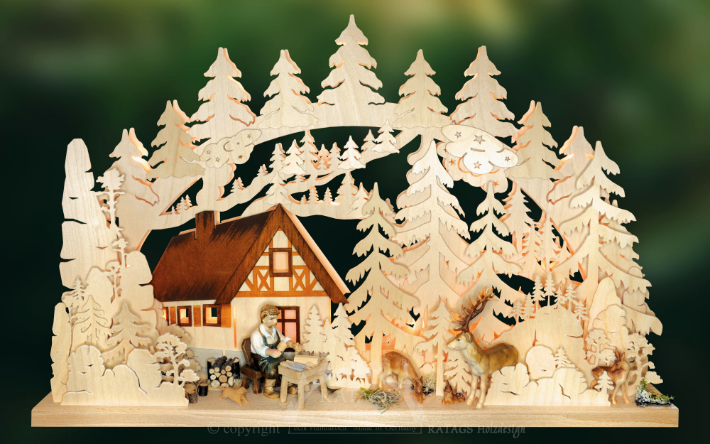 3D-Schwibbogen Berghütte, Schnitzer, groß 3D-Schwibbogen Berghütte, Schnitzer, groß