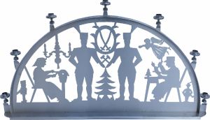 Schwibbogen aus Edelstahl Motiv: Erzgebirge Schwibbogen aus Edelstahl Motiv: Erzgebirge