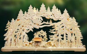 3D-Schwibbogen Rehe im Wald, groß 3D-Schwibbogen Rehe im Wald, groß