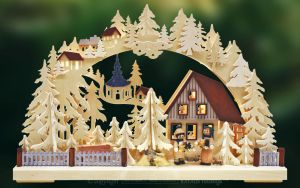 3D Schwibbogen Striezelkinder an der Tanne, klein 3D Schwibbogen Striezelkinder an der Tanne, klein