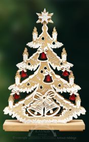 3D Schwibbogen 6 rote Glöckchen mit Rauhreif, klein 3D Schwibbogen 6 rote Glöckchen mit Rauhreif, klein
