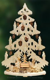 3D Schwibbogen Tanne Futterstelle, geschnitzte Zapfen, groß 3D Schwibbogen Tanne Futterstelle, geschnitzte Zapfen, groß