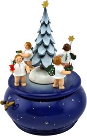 Spieldose Advendtengel mit Baum