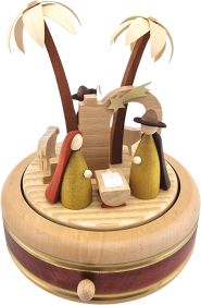 Spieldose Christi Geburt, 22-st. Spw. Stille Nacht, neues Naturholzdesign