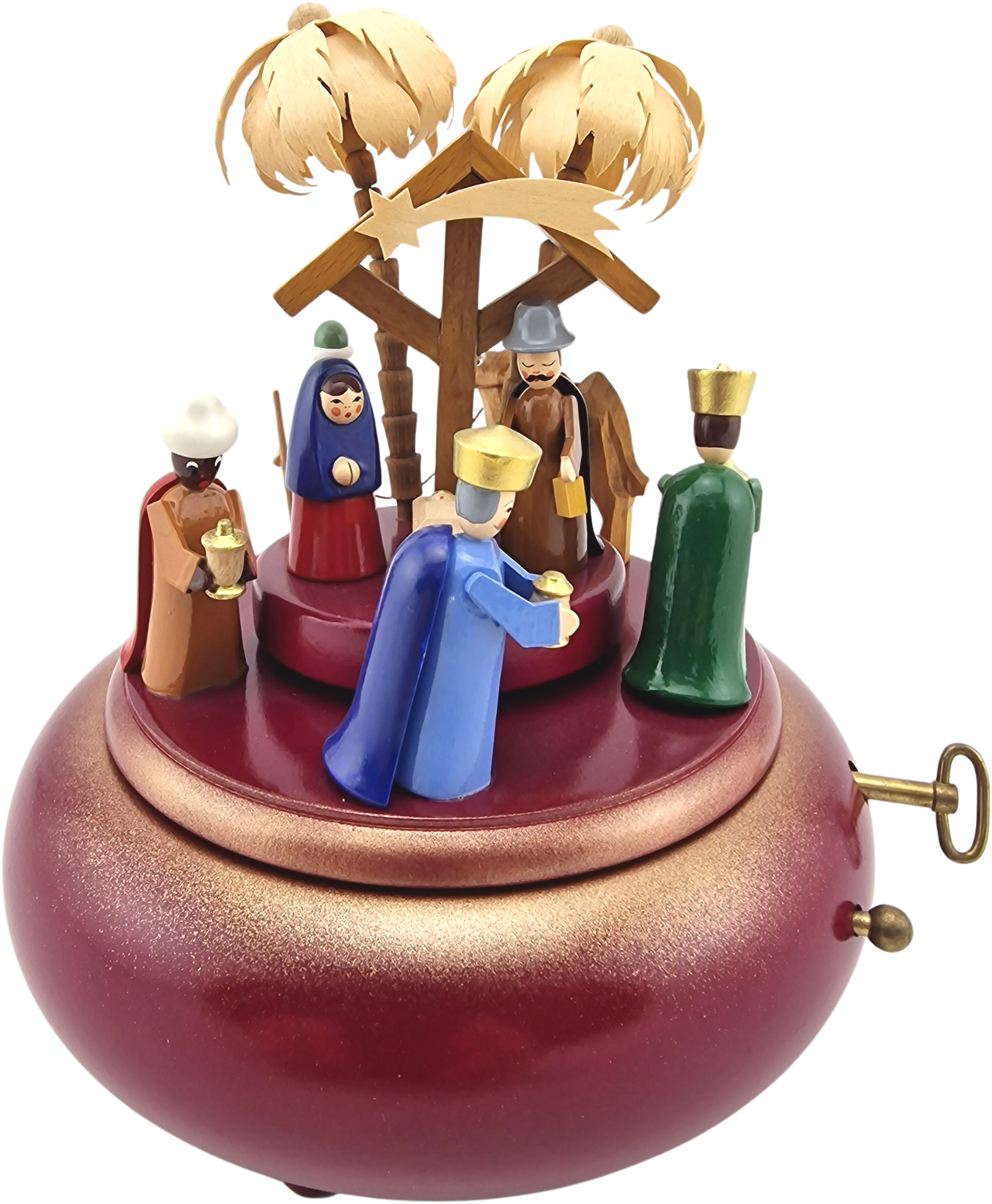 Spieldose Christi Geburt, farbig (Am Weihnachtsbaum die Lichter brennen)