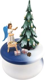 Spieldose Weihnachtstraum mit Baum und Langrockengel, farbig