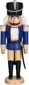 Nussknacker Husar, Esche lasiert, blau, 37 cm