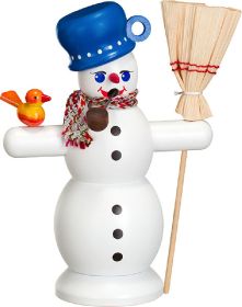 Räuchermann Schneemann mit blauem Topf Räuchermann Schneemann mit blauem Topf