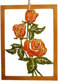 Fensterbild Rose, farbig