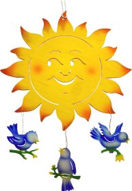 Fensterbild Sonne mit Vögel - farbig