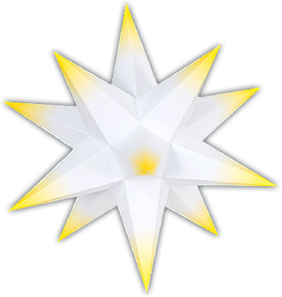 Adventsstern - weißer Kern mit gelber Spitze