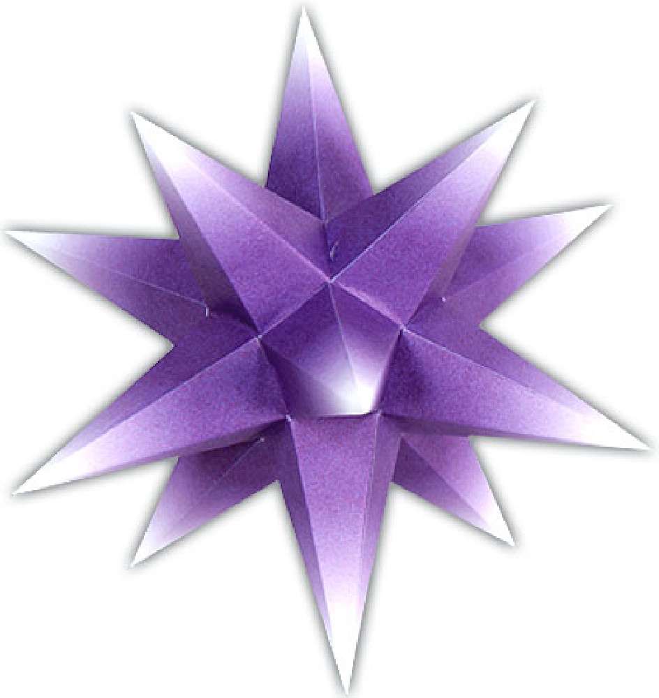 Adventsstern - violetter Kern mit weißer Spitze